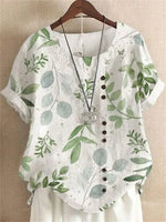 Nadège Floral Printed Blouse Nadège Floral Printed Blouse Louise Perrin White with Green Leaves 8 